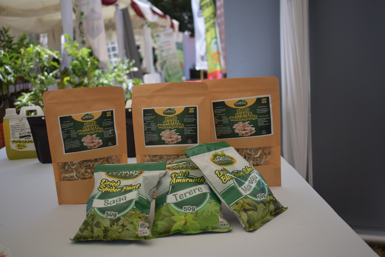 Dried indigenous African vegetables and oyster mushrooms from Nyakazi Organics